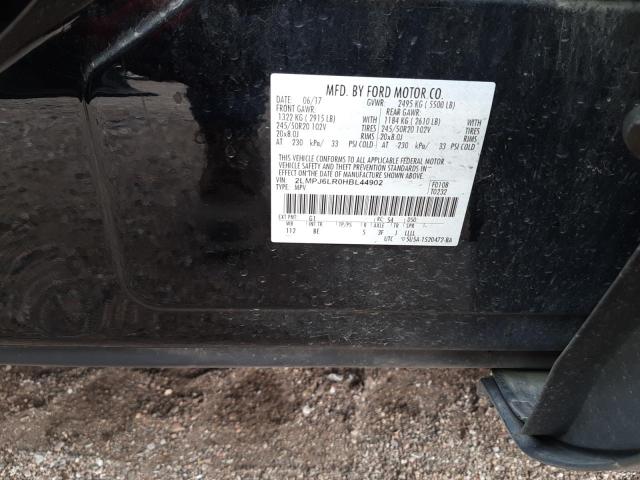 2LMPJ6LR0HBL44902 - 2017 LINCOLN MKX RESERVE Սև լուսանկար 10