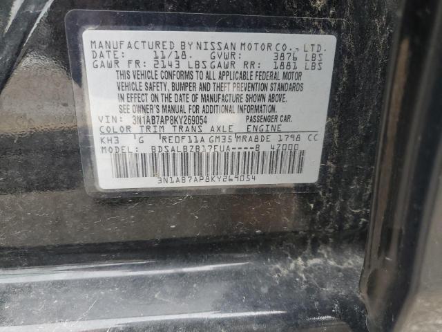 3N1AB7AP8KY269054 - 2019 NISSAN SENTRA S 黑色 照片 12