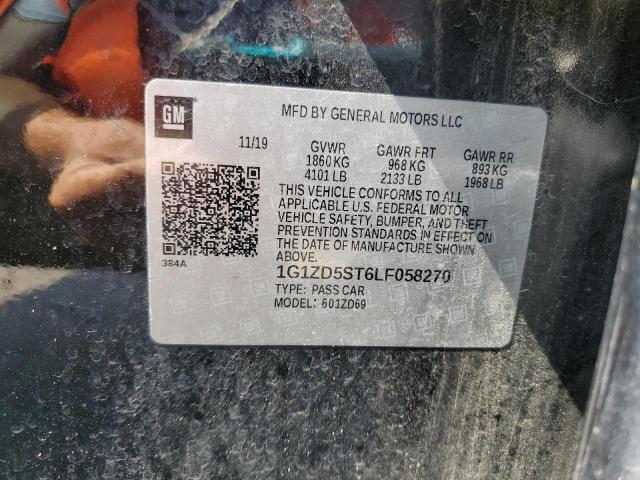 1G1ZD5ST6LF058270 - 2020 CHEVROLET MALIBU LT BLACK photo 12