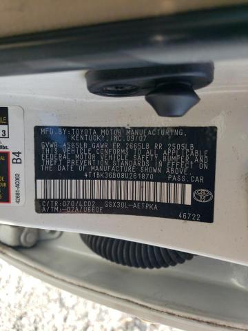 4T1BK36B08U261870 - 2008 TOYOTA AVALON XL თეთრი ფოტო 13