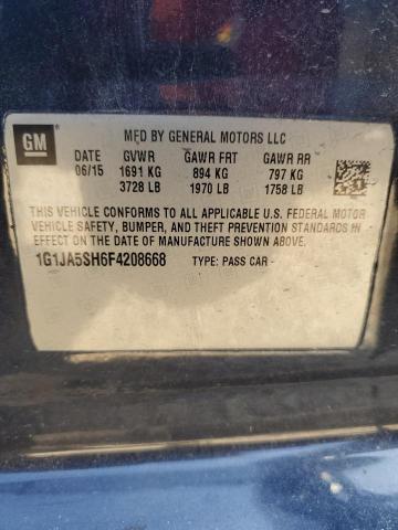 1G1JA5SH6F4208668 - 2015 CHEVROLET SONIC LS BLUE photo 12