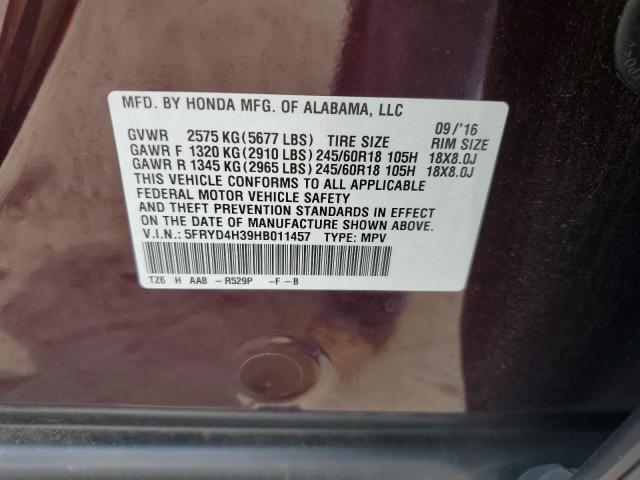 5FRYD4H39HB011457 - 2017 ACURA MDX BURGUNDY photo 13