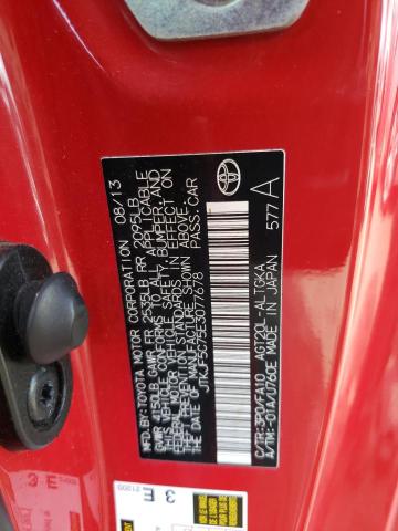 JTKJF5C75E3077678 - 2014 TOYOTA SCION TC 红色 照片 12