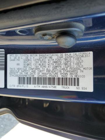 3TMJU62NX6M015390 - 2006 TOYOTA TACOMA DOUBLE CAB PRERUNNER BLUE photo 12