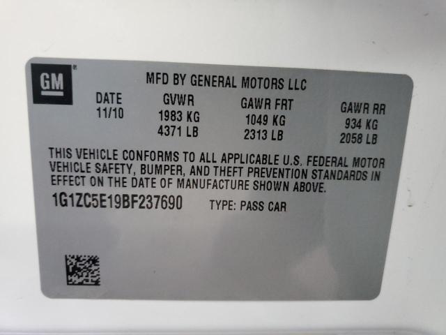 1G1ZC5E19BF237690 - 2011 CHEVROLET MALIBU 1LT 白色 照片 12