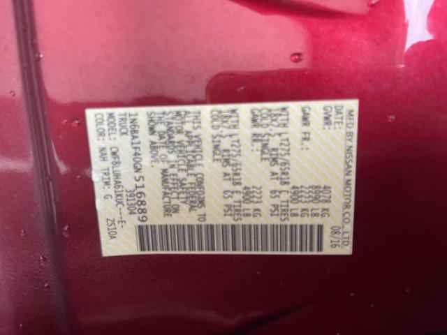 1N6BA1F40GN516889 - 2016 NISSAN TITAN XD SL RED photo 10