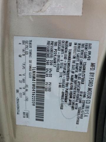 1LNHM81W04Y622559 - 2004 LINCOLN TOWN CAR EXECUTIVE Թուխ լուսանկար 12