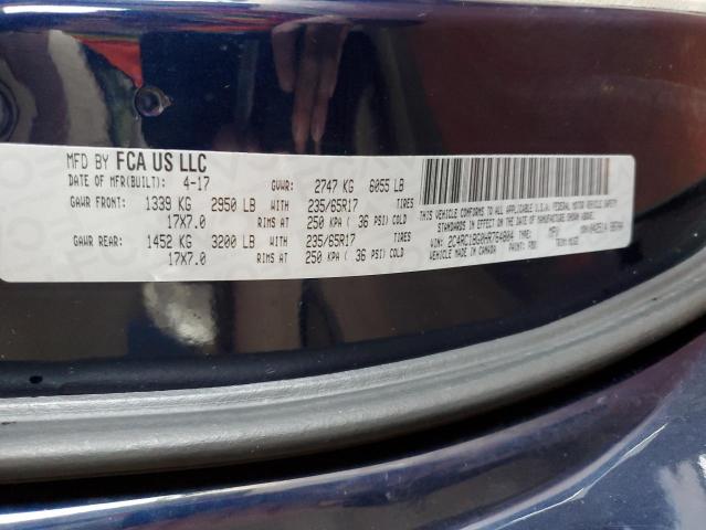 2C4RC1BG0HR764804 - 2017 CHRYSLER PACIFICA TOURING L BLUE photo 13