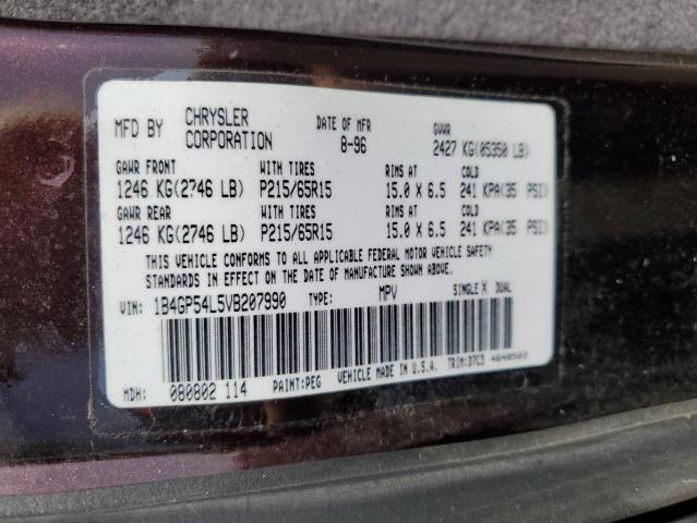 1B4GP54L5VB207990 - 1997 DODGE CARAVAN LE MAROON photo 13