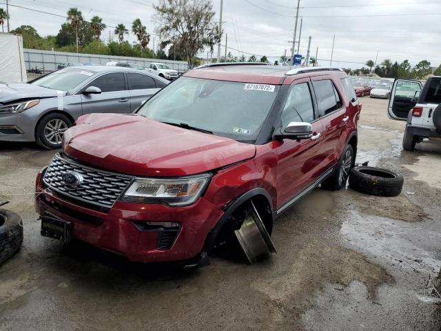 1FM5K8HTXJGC38763 - 2018 FORD EXPLORER PLATINUM RED photo 2