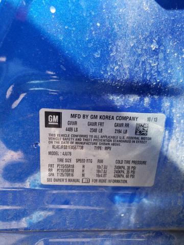 KL4CJFSB1EB567738 - 2014 BUICK ENCORE CONVENIENCE 蓝色 照片 13