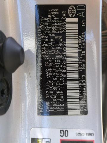 2T1BURHE8HC868959 - 2017 TOYOTA COROLLA L 银色 照片 13