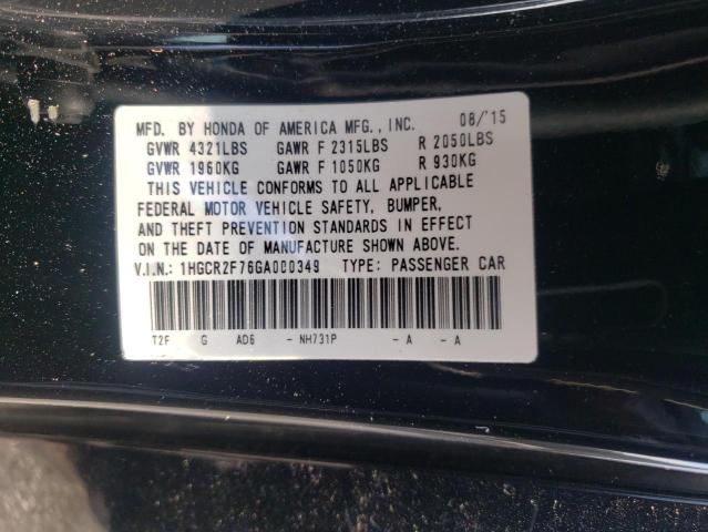 1HGCR2F76GA000349 - 2016 HONDA ACCORD EX 黑色 照片 12