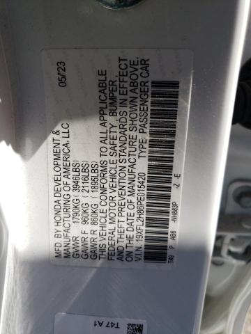 19XFL2H86PE015420 - 2023 HONDA CIVIC SPORT 白色 照片 13