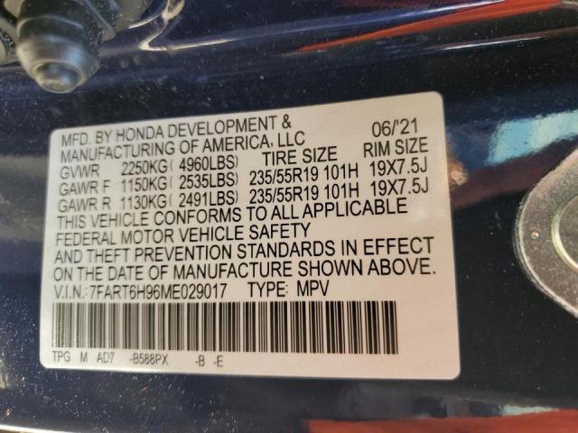 7FART6H96ME029017 - 2021 HONDA CR-V TOURING BLUE photo 14