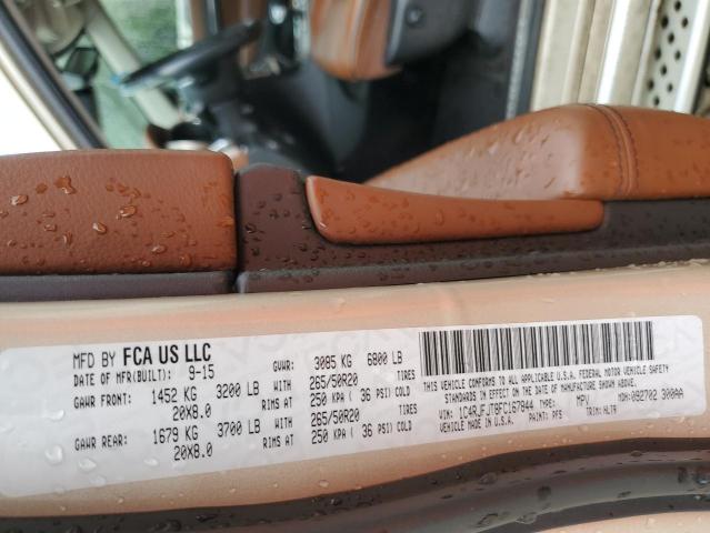 1C4RJFJT8FC167844 - 2015 JEEP GRAND CHER SUMMIT Золотий фото 14