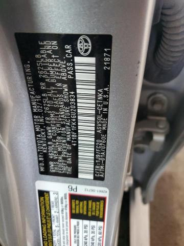 4T1BF1FK4GU203834 - 2016 TOYOTA CAMRY LE SILVER photo 12