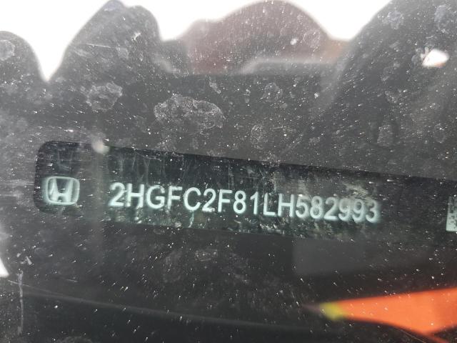 2HGFC2F81LH582993 - 2020 HONDA CIVIC SPORT RED photo 12