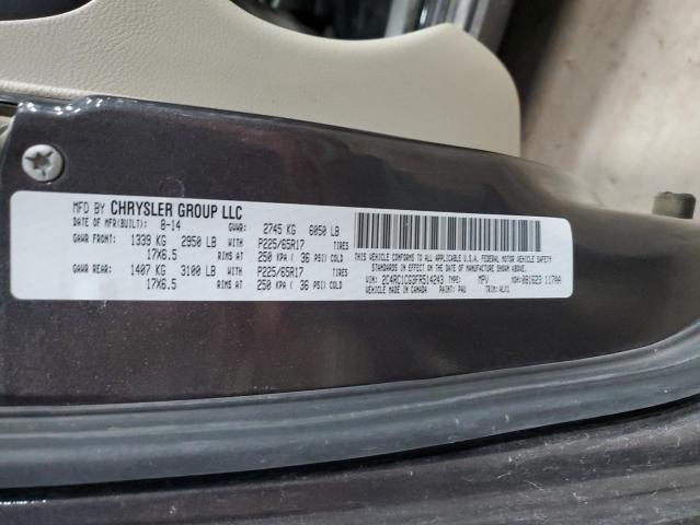 2C4RC1CG3FR514243 - 2015 CHRYSLER TOWN & COU TOURING L GRAY photo 13