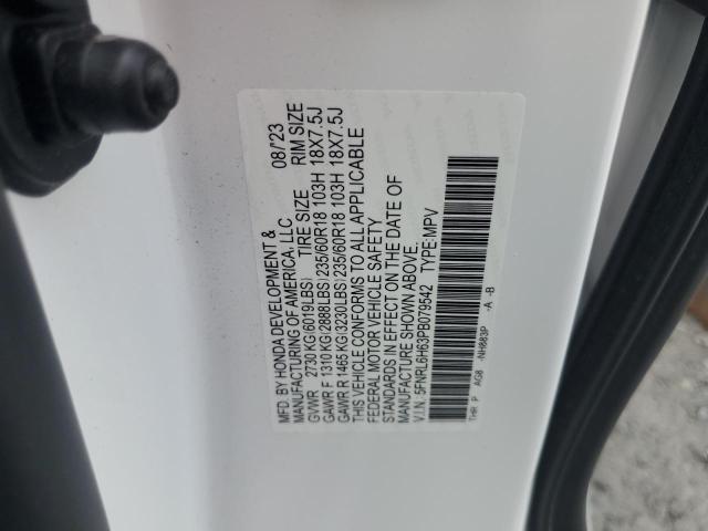 5FNRL6H63PB079542 - 2023 HONDA ODYSSEY EXL WHITE photo 13