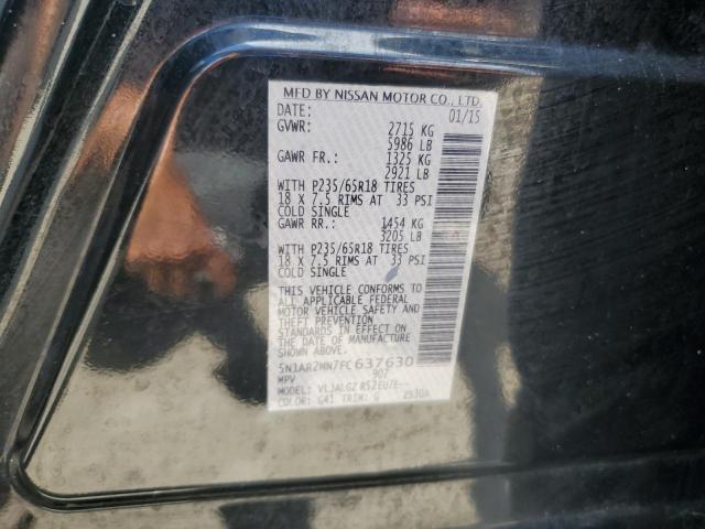 5N1AR2MN7FC637630 - 2015 NISSAN PATHFINDER S BLACK photo 14