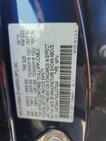 5J8TB4H73GL007924 - 2016 ACURA RDX ADVANCE Mavi foto 13