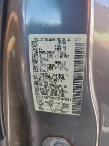 1N6DD26T54C454491 - 2004 NISSAN FRONTIER KING CAB XE TAN photo 12