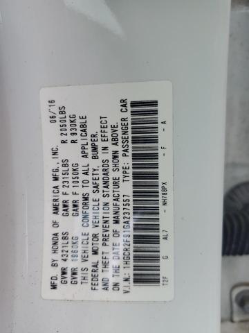 1HGCR2F91GA237557 - 2016 HONDA ACCORD EXL 白色 照片 12
