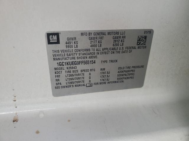 1GC1KUEG9FF565154 - 2015 CHEVROLET SILVERADO K2500 HEAVY DUTY WHITE photo 12