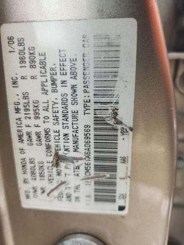 1HGCM561X6A069569 - 2006 HONDA ACCORD VALUE GOLD photo 12