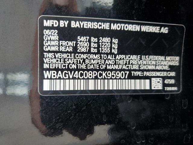 WBAGV4C08PCK95907 - 2023 BMW 840XI BLACK photo 12