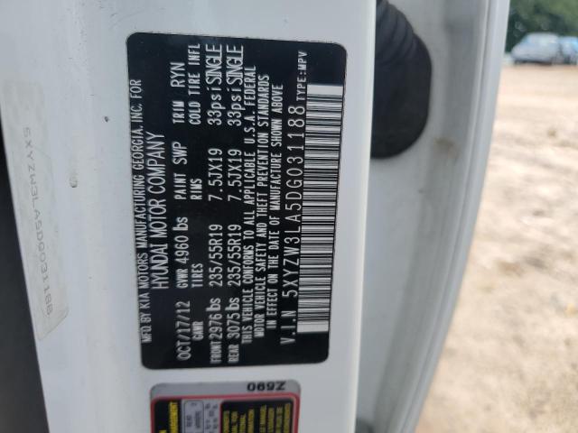 5XYZW3LA5DG031188 - 2013 HYUNDAI SANTA FE S WHITE photo 13