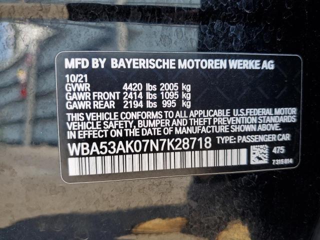 WBA53AK07N7K28718 - 2022 BMW 228I Սև լուսանկար 12