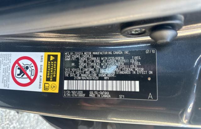 2T2BK1BA7AC074520 - 2010 LEXUS RX 350 GRAY photo 10