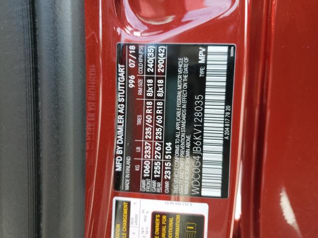 WDC0G4JB6KV128035 - 2019 MERCEDES-BENZ GLC 300 RED photo 13