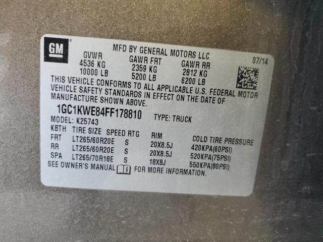 1GC1KWE84FF178810 - 2015 CHEVROLET SILVERADO K2500 HEAVY DUTY LTZ TAN photo 13