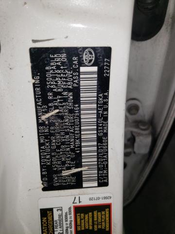 4T1BK1EB8EU079464 - 2014 TOYOTA AVALON BASE WHITE photo 12