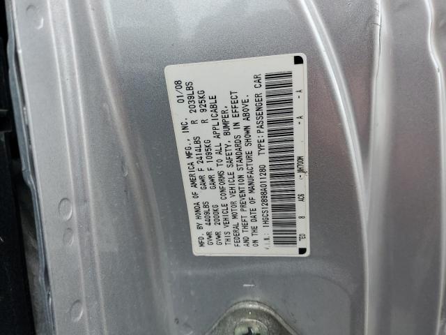 1HGCS12898A011280 - 2008 HONDA ACCORD EXL SILVER photo 13