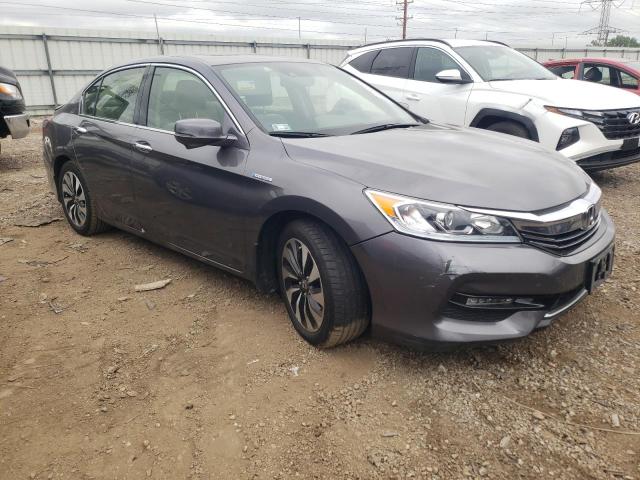 JHMCR6F55HC006281 - 2017 HONDA ACCORD HYBRID EXL GRAY photo 4