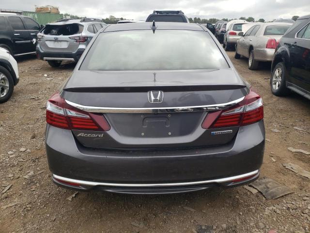 JHMCR6F55HC006281 - 2017 HONDA ACCORD HYBRID EXL GRAY photo 6