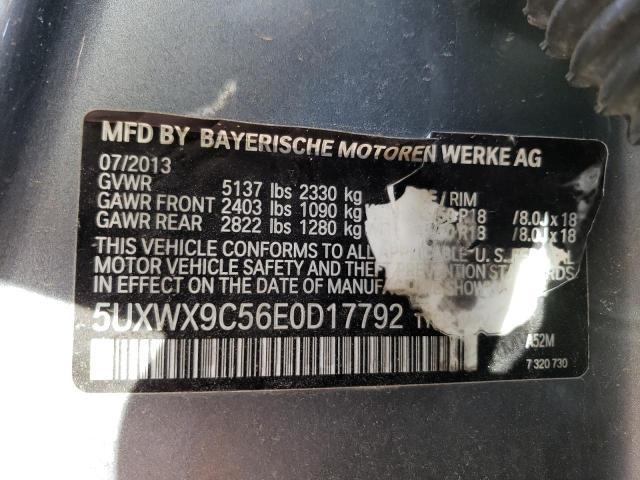 5UXWX9C56E0D17792 - 2014 BMW X3 XDRIVE28I GRAY photo 12