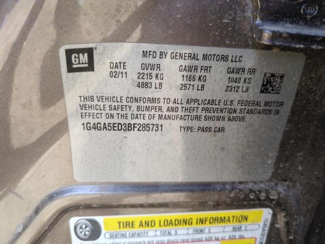 1G4GA5ED3BF285731 - 2011 BUICK LACROSSE CX Braun Foto 12
