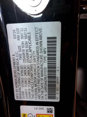 5J6RS4H42RL011510 - 2024 HONDA CR-V EX BLACK photo 12