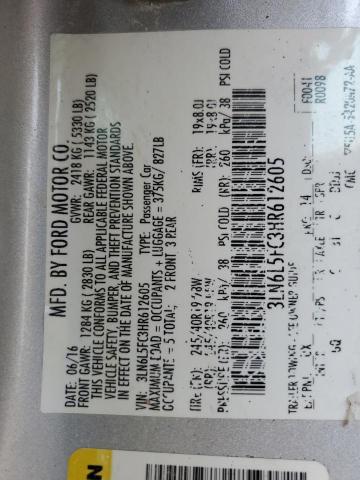 3LN6L5FC3HR612605 - 2017 LINCOLN MKZ RESERVE Күміс фото 12