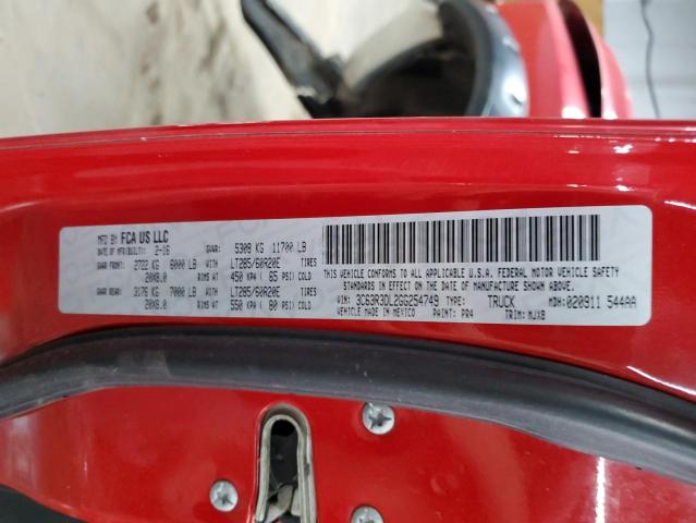 3C63R3DL2GG254749 - 2016 RAM 3500 SLT RED photo 12