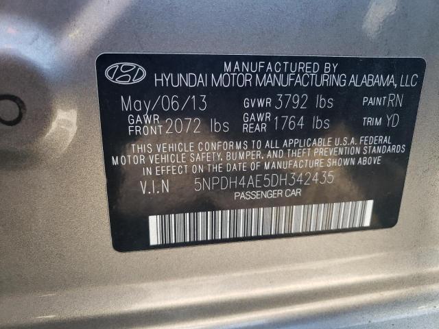 5NPDH4AE5DH342435 - 2013 HYUNDAI ELANTRA GLS TAN photo 13