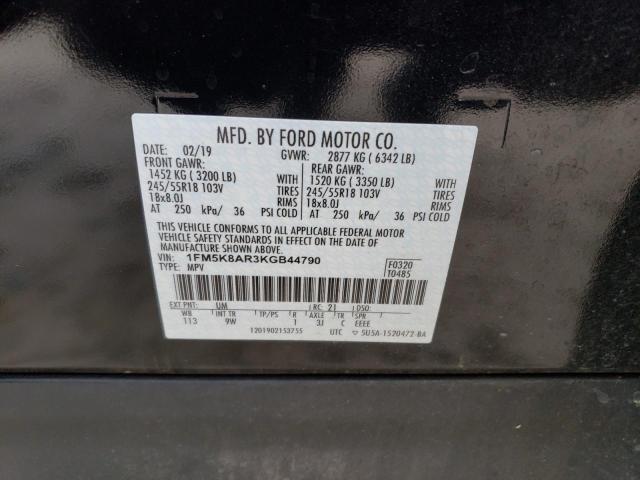 1FM5K8AR3KGB44790 - 2019 FORD EXPLORER POLICE INTERCEPTOR BLACK photo 14