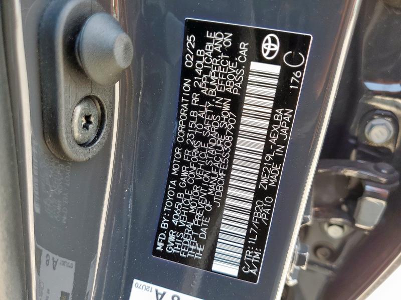 JTDBCMFE5S3087907 - 2025 TOYOTA COROLLA LE CHARCOAL photo 13