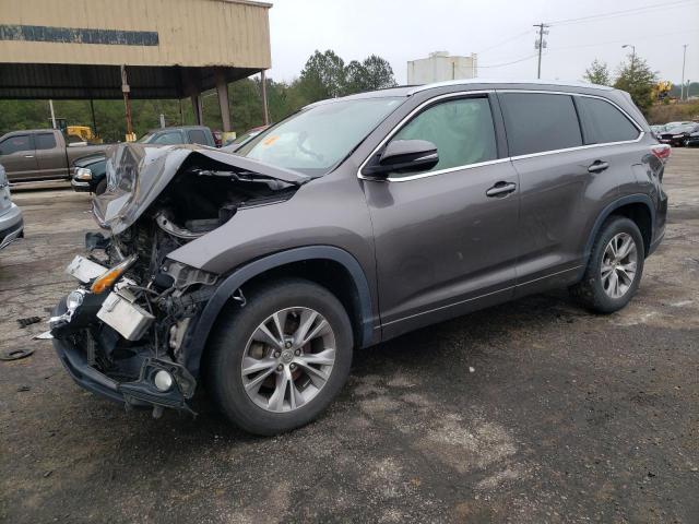 5TDKKRFH3FS089492 - 2015 TOYOTA HIGHLANDER XLE GRAY photo 1