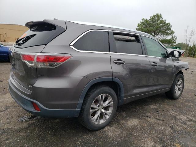 5TDKKRFH3FS089492 - 2015 TOYOTA HIGHLANDER XLE GRAY photo 3